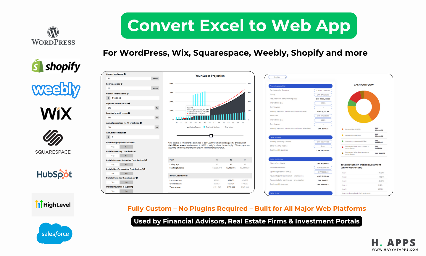excel spreadsheet to web app